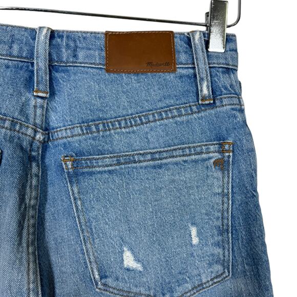 Madewell Classic Straight Jean 25 Corrie Wash Step Hem High Rise Distressed - Picture 7 of 10